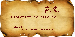 Pintarics Krisztofer névjegykártya